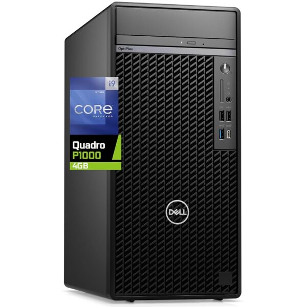 Dell 7010 PLUS Optiplex Desktop Computer, Intel i9-12900K, 64GB RAM, 4TB NVMe PCIe SSD, Nvidia Quadro P1000 4GB Graphics, 4 x Mini-DisplayPort, HDMI, Wi-Fi, BT, USB C, Windows...