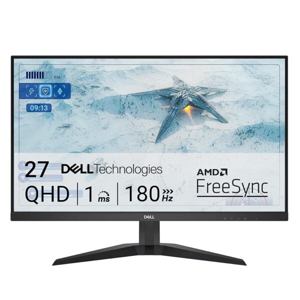 Dell G2725D Gaming Monitor - 27-inch QHD (2560x1440) up to 180 Hz, 2ms Response time, 99% RGB Display, DisplayPort/HDMI Connectivity, AMD FreeSync, Comfortview, Tilt Adjustable...