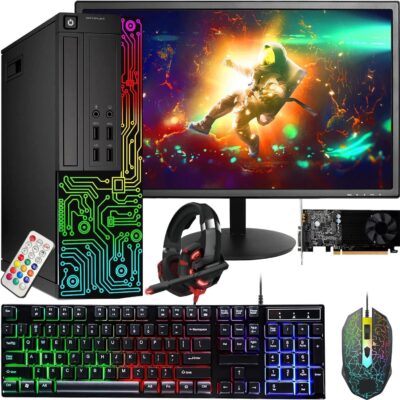 Dell Gaming OptiPlex Desktop RGB Computer PC, Intel Core i7, GeForce GT 1030 2GB GDDR5, 16GB RAM, 512GB SSD, 24 Inch HDMI Monitor, Keyboard Mouse and Headset, WiFi, Windows 10…