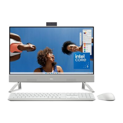 Dell Inspiron 5430 All in One Desktop – 23.8-inch FHD (1920 x 1080) Display, Intel Core 3-100U, 8GB DDR4 RAM, 512GB SSD, Intel Graphics, Windows 11 Home, Onsite Service – White