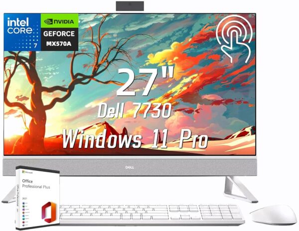 Dell Inspiron 7730 All in One Touchscreen Desktop Computer with MS Office Lifetime License, Core 7-150U, 64 GB RAM, 1 TB SSD, NVIDIA GeForce MX570A, WiFi 6E, Wireless KB & Mouse...