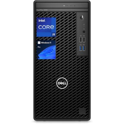 Dell OptiPlex 3000 Series Business Tower Desktop, Intel Core i9-12900K, 64GB RAM, 2TB SSD, DVD-RW, Display Port, RJ-45, HDMI, Wired KB & Mouse, Wi-Fi, Windows 11 Pro, Black