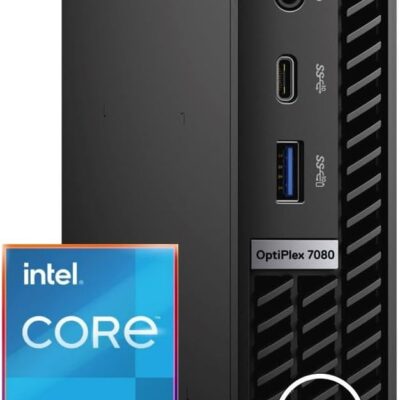 DELL OptiPlex 7000 Micro Form Factor Mini Business Desktop, Intel 4-Core Processor, 2X DisplayPort, USB Type-C, RJ45, Wi-Fi, Windows 11 Pro, Black (32GB RAM | 1TB SSD)