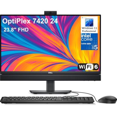 Dell OptiPlex 7420 24 23.8″ FHD Business All-in-1 Desktop Computer, 14th Gen Intel 14-Core i5-14500T (Beat i7-13700T), 16GB DDR5 RAM, 512GB PCIe SSD, WiFi 6, Bluetooth, KB and…