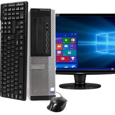 Dell Optiplex 990 Desktop PC Bundle with WiFi Adapter – Intel Quad Core i5 3.2GHz, 16GB RAM, 1TB HDD, DVD-RW, Windows 10 Pro, WiFi Adapter, 17 Inch LCD, Keyboard, Mouse (Renewed)