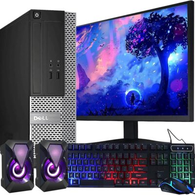 Dell OptiPlex Computer Desktop PC, Intel Core i5 3rd Gen 3.2 GHz, 16GB RAM, 2TB HDD, New 22 Inch LED Monitor, RGB Keyboard and Mouse, WiFi, Windows 10 Pro (Renewed)