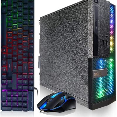 Dell PC Treasure Box RGB Desktop Computer Intel Quad Core I5 up to 3.6G, 16G, 512G SSD, WiFi & Bluetooth, RGB Gaming PC Keyboard & Mouse, DVD, Windows 10 Pro (Renewed) (Diamond…