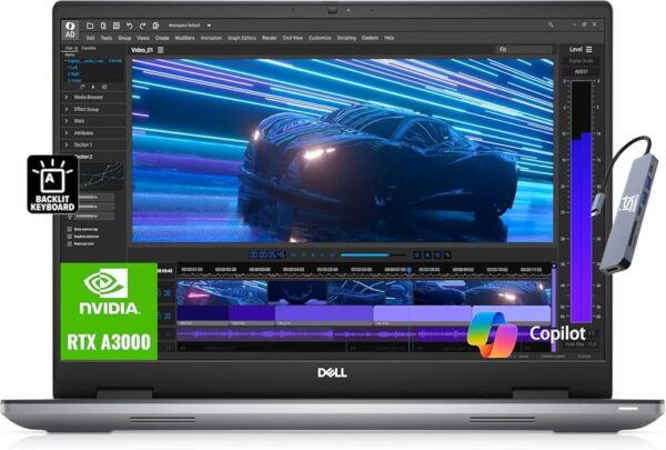 Dell Precision 7000 7670 Mobile Workstation (RTX A3000 12GB GPU, 16" FHD+, Intel 16-Core i7-12850HX, 64GB RAM, 1TB SSD), Laptop for Business, Designer, Architect, Win 11 Pro,...