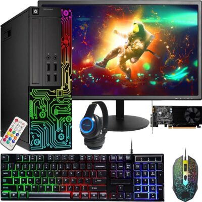 Dell RGB Gaming Desktop Computer PC, Intel Core i5, GeForce GT 1030 2GB GDDR5, 16GB RAM, 512GB SSD, 24 Inch HDMI Monitor, RGB Keyboard Mouse and Headset, WiFi, Windows 10 Pro…