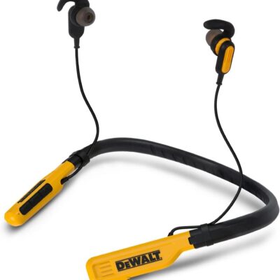 DEWALT Wireless Bluetooth Neckband Headphones — Neckband Earphones with 30H Runtime — Secure Magnetic Earbuds — Noise-Isolating Wireless Earbuds — Jobsite Pro Built-in Mic for…