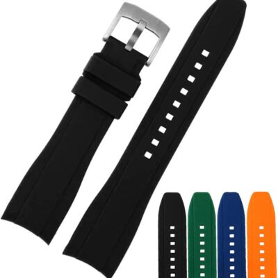 Dexter Top Grade Silicone Curved Lug End Watch Strap- Watch Bands For Men & Women -Waterproof Rubber Bracelet for Sports & Dive Watches-Replacement for Rolex, Omega & Seiko…