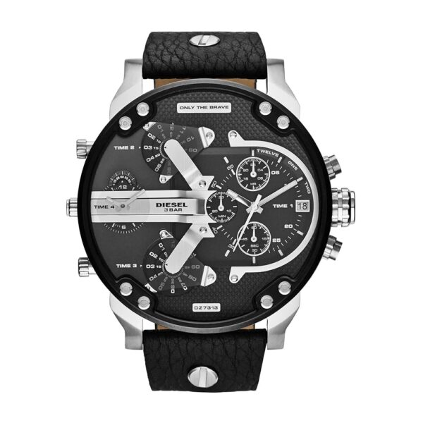 Diesel Mr. Daddy 2.0 Men's Watch with Oversized Chronograph Watch Dial and Stainless Steel, Silicone or Leather Band