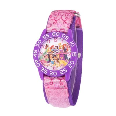 Disney Princess Kids’ Plastic Time Teacher Analog Quartz Nylon Strap Watch