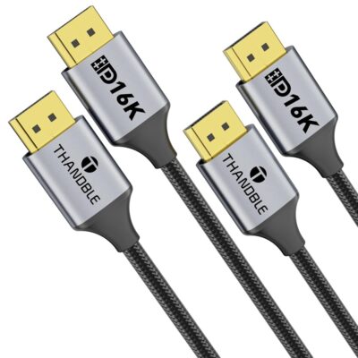 DisplayPort Cable 2.1, DP 2.1 Cable 6FT [16K@60Hz, 8K@120Hz, 4K@240Hz] Display Port 2.1 Cable Support 80Gbps HDR, HDCP DSC 1.2a, Compatible DP1.4/1.2 FreeSync G-Sync for…