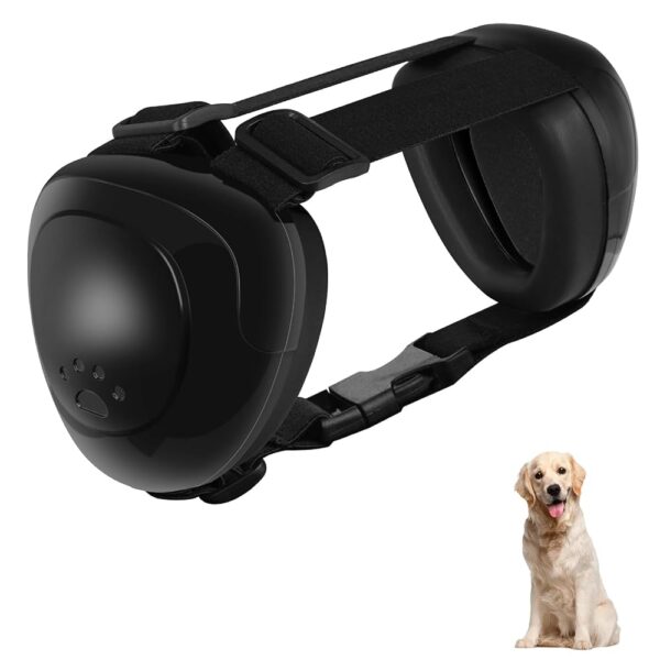 Dog Ear Muffs Noise Protection,29dB NRR Dog Noise Cancelling Ear Muffs,Dog Ear Muffs for Hearing Protection with Fast Snap Lock (Black,L)