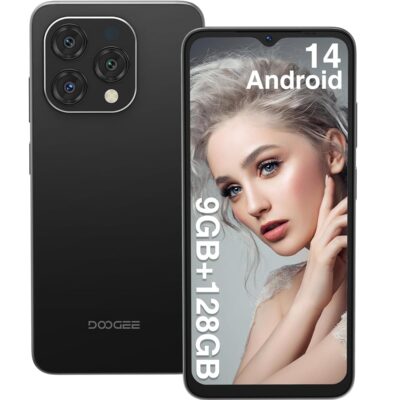 DOOGEE N55 Android 14 Cell Phone(2024), 9GB RAM+128GB ROM/1TB Android Phone, 90Hz 6.56″ HD+ Waterdrop Screen, 5150mAh, Octa Core, 13MP+8MP, 4G Dual SIM,Face Unlock,Widevine…