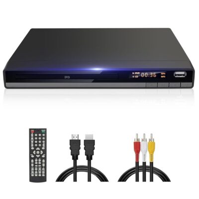 DVD-168 Region Free DVD Player for TV, CD Player for Home Stereo System, All Region DVD Player with HDMI & AV Output & USB Input, 1080P Upscaling, Plays Zones 1~6, Built-in PAL…