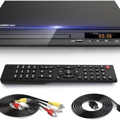 DVD Player, HDMI AV Output, All Region Free CD DVD Players for TV, DVD Players with NTSC/PAL System, Supports Mic’s & USB Input, Package Includes HDMI/RCA Cables and Remote…