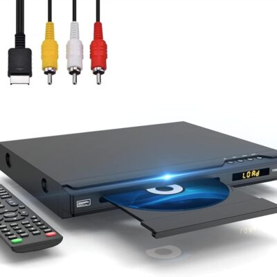 DVD Player, HDMI & RCA Connection, Region Free DVD Players for TV, with Microphone/USB Input Design, NTSC/PAL System, Comes with HDMI & RCA Cable and Remote Control.