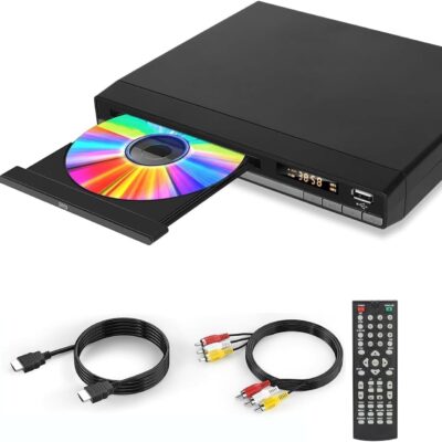 DVD Player HDMI Region Free DVD Players for TV, 1080P Upscaling, USB Input, HDMI RCA Cable Included, Breakpoint Memory, Built-in PAL NTSC, DVD CD Player for Home Plays All…