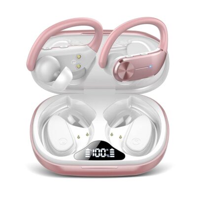 Ear buds Wireless Bluetooth Earbuds Sport 2024 NEW Bluetooth 5.3 Headphones 68H Playtime with LED Display Powerful Bass Over Ear Earphones with Earhooks IP8 Waterproof for…