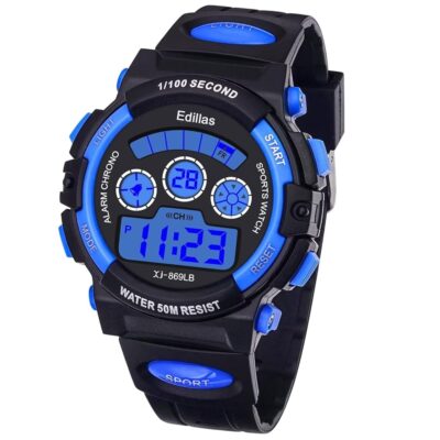 Edillas Kids Watches Boys Digital,7 Colors 50M Waterproof Watches for Children Students Teenagers Sport Outdoor Multifunctional Wrist Watches with Stopwatch/Alarm Watch Ages 7-15