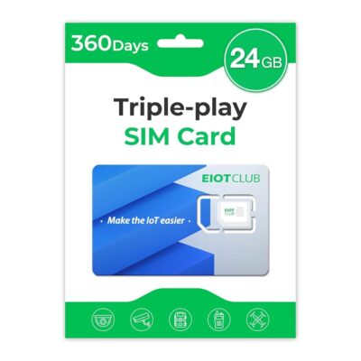 EIOTCLUB Data SIM Card Triple Play for 360 Days – No Contract, Support Unlocked Security Solar and Hunting Trail Game Cameras IoT Device(USA Coverage, Triple Cut 3-in-1)