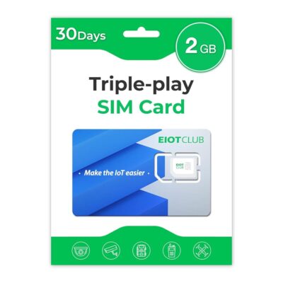 EIOTCLUB Data SIM Card Triple Play- USA Coverage No Contract 4G LTE Cellular for Security Solar and Hunting Trail Game Cameras Unlocked IoT Device (2GB 30DAY)