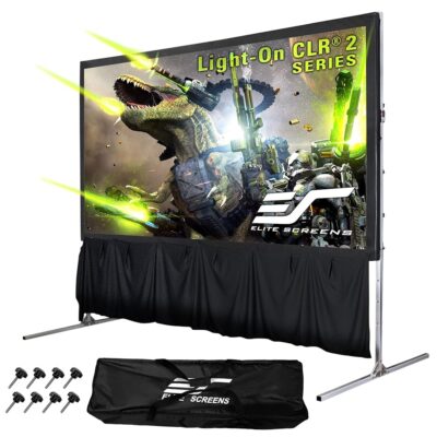 Elite Screens 123-Inch Portable ALR Projector Screen with Stand, Indoor/Outdoor, Height Adjustable, Ambient Light Rejecting (CLR/ALR) for Short and Ultra Short Throw Projectors…