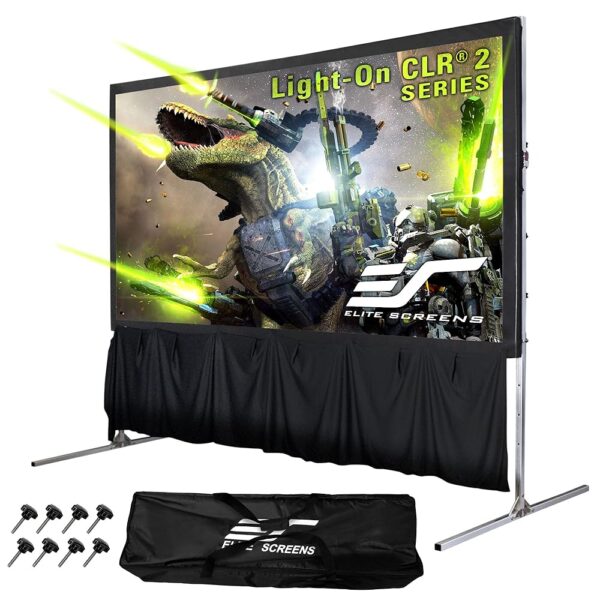 Elite Screens 123-Inch Portable ALR Projector Screen with Stand, Indoor/Outdoor, Height Adjustable, Ambient Light Rejecting (CLR/ALR) for Short and Ultra Short Throw Projectors...