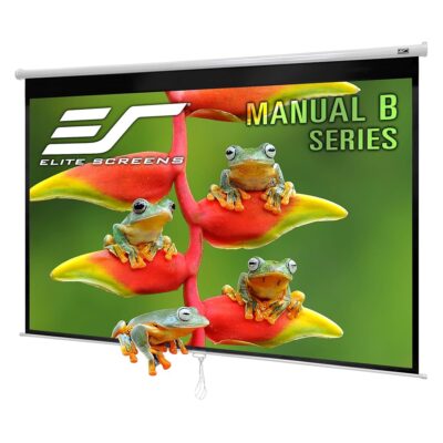 Elite Screens Manual B, 100-INCH 16:10, Manual Pull Down Projector Screen 4K / 8K Ultra HDR 3D Ready Auto-Lock Mechanism, 2-YEAR WARRANTY, M100X