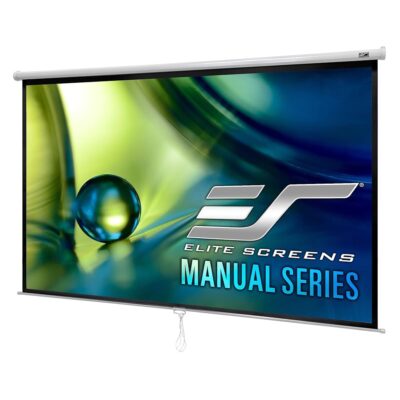 Elite Screens Manual Series, 150-INCH 16:9, Pull Down Manual Projector Screen with AUTO LOCK, Movie Home Theater 8K / 4K Ultra HD 3D Ready, 2-YEAR WARRANTY, M150XWH2,White