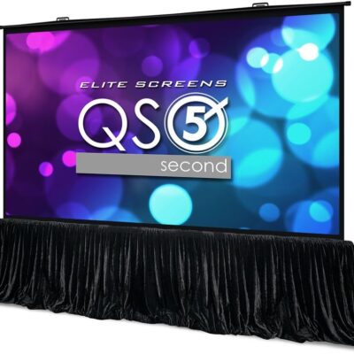 Elite Screens QuickStand 5-Second Series, 150-INCH 16:9, Manual Pull Up Projector Screen, Movie Home Theater 8K / 4K Ultra HD 3D Ready, 2-YEAR WARRANTY, QS150HD