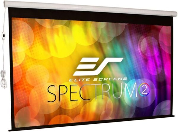 Elite Screens Spectrum2, 120-inch 16:9, 12-inch Drop, Electric Motorized Drop Down Projection Projector Screen, SPM120H-E12