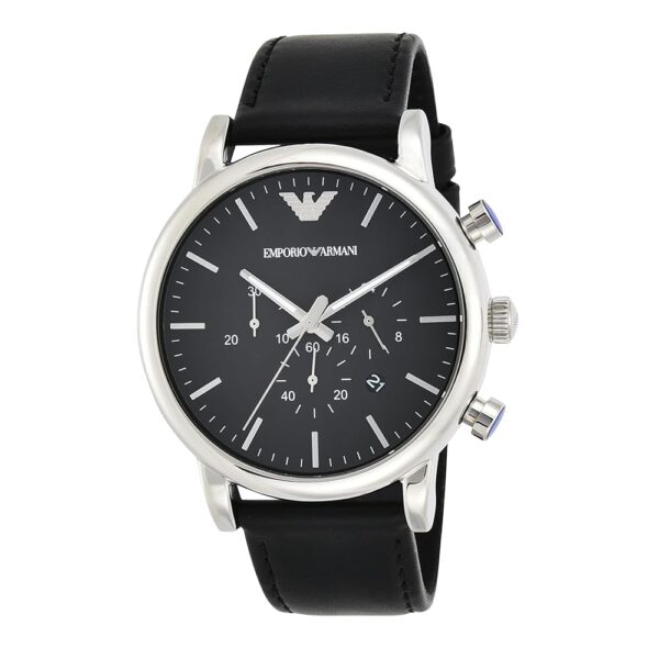 Emporio Armani Men's Chronograph Stainless Steel and Leather Watch (Model: AR1828)