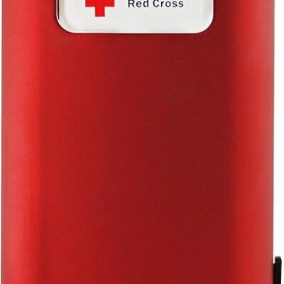 Eton American Red Cross Crank-Powered Clipray Clip-On Flashlight & Smartphone Charger, Hand Crank, Cherry Red, Commitment to Preparedness