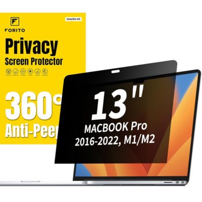 F FORITO 360° Privacy Screen Protector Compatible with MacBook Pro 13 inch (2016, 2017, 2018, 2019, 2020, 2021, 2022, M1, M2), Anti Peeping, Anti Glare and Scratch Resistant…