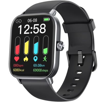 Fitness Smart Watch with Alexa for Women Men, 24/7 Heart Rate, Blood Oxygen, Stress and Sleep Tracker,100 Sports Modes, 5ATM Waterproof Activity Trackers and Smart Watches