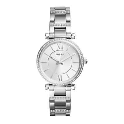 Fossil Carlie Women’s Watch with Stainless Steel Bracelet or Genuine Leather Band