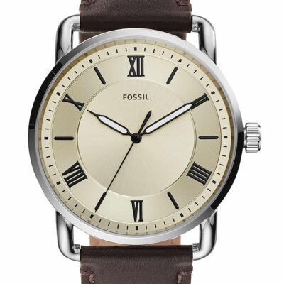 Fossil Copeland Men’s Watch with Slim Case and Genuine Leather Band