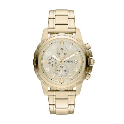 Fossil Dean Men’s Dress Watch with Chronograph Display and Stainless Steel Bracelet Band