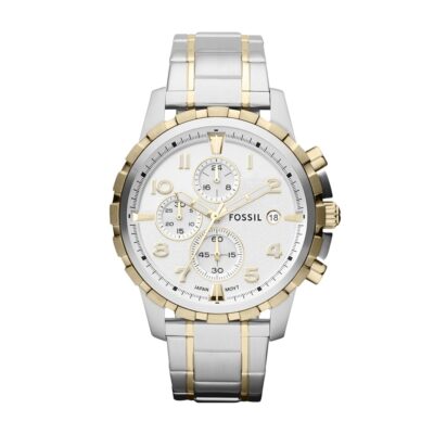 Fossil Dean Men’s Dress Watch with Chronograph Display and Stainless Steel Bracelet Band