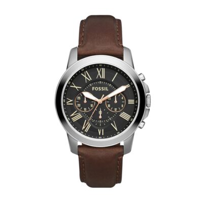 Fossil Grant Men’s Watch with Chronograph or Automatic Display and Genuine Leather or Stainless Steel Band