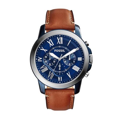 Fossil Grant Men’s Watch with Chronograph or Automatic Display and Genuine Leather or Stainless Steel Band