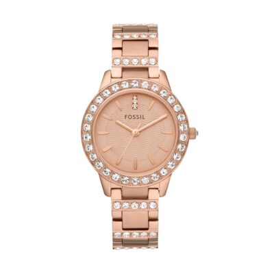 Fossil Jesse Women’s Watch with Crystal Accents and Self-Adjustable Stainless Steel Bracelet Band