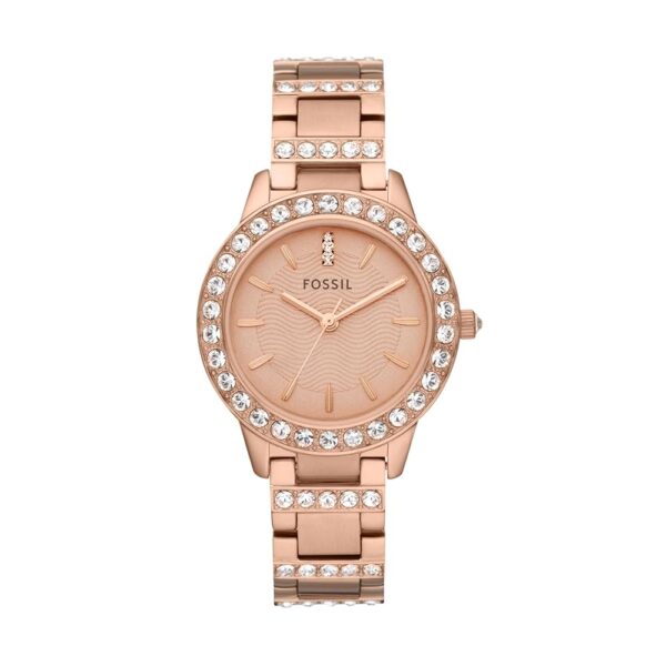 Fossil Jesse Women's Watch with Crystal Accents and Self-Adjustable Stainless Steel Bracelet Band