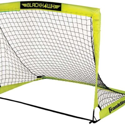 Franklin Sports Blackhawk Backyard Soccer Goal – Portable Pop Up Soccer Nets – Youth + Adult Folding Indoor + Outdoor Goals – Multiple Sizes + Colors – Perfect for Games + Practice