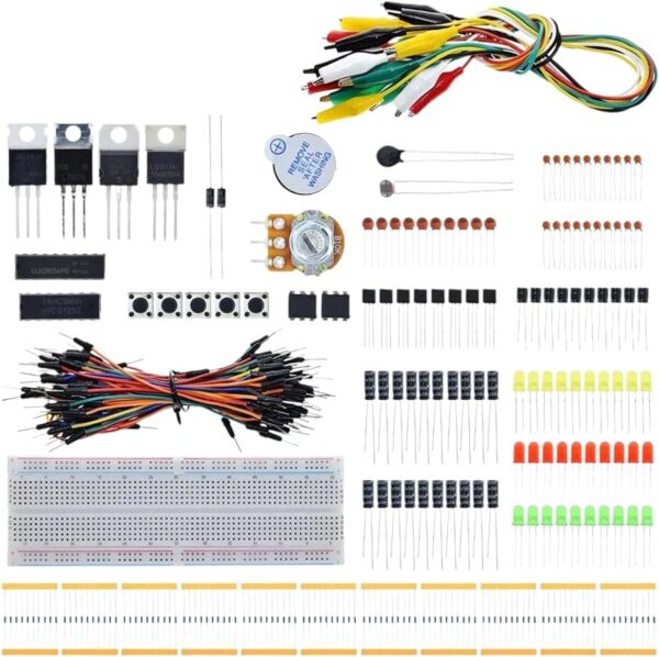 Full DIY Electronic Kit 830 Breadboard Jumper Wire Power Supply Capacitor LED Light for Arduieno Nano UNO Mega Basic Starter Kit New for Arrival 2025 High for Quality