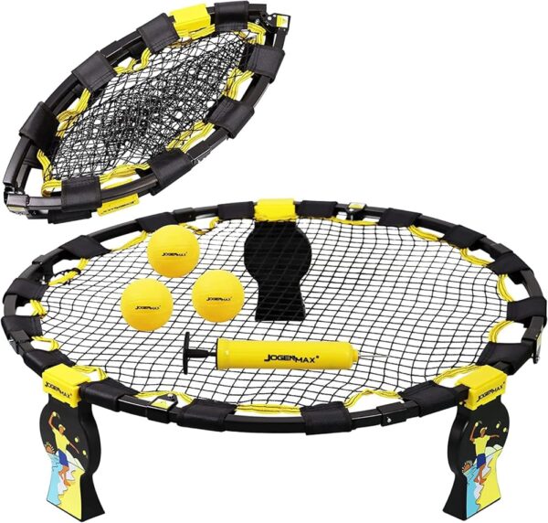 Fully Foldable Outdoor Game Set, Includes 3 Balls, Drawstring Bag, Suitable for Play on The Lawn, Yard, Beach, or Park.