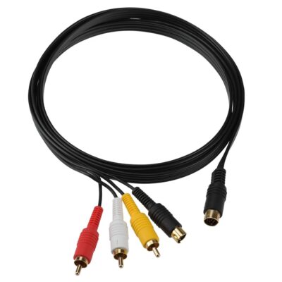 Gam3Gear Gold Plated S-AV RCA S-Video AV Video Audio Composite TV Adapter Cable for Sega Saturn